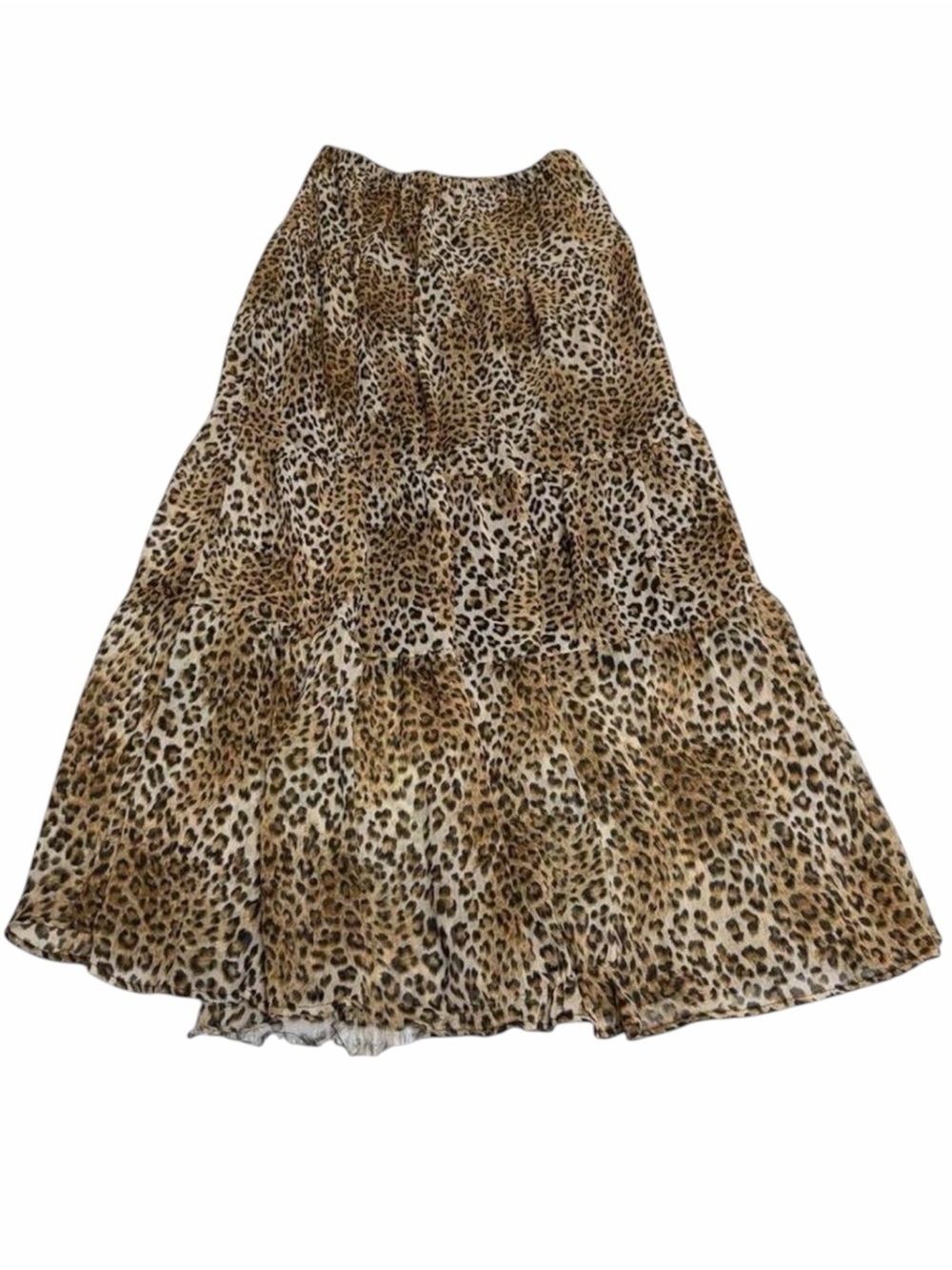 Vintage Y2K Wet Seal Leopard Print Maxi Skirt Women’s Medium Summer Baddie Flowy